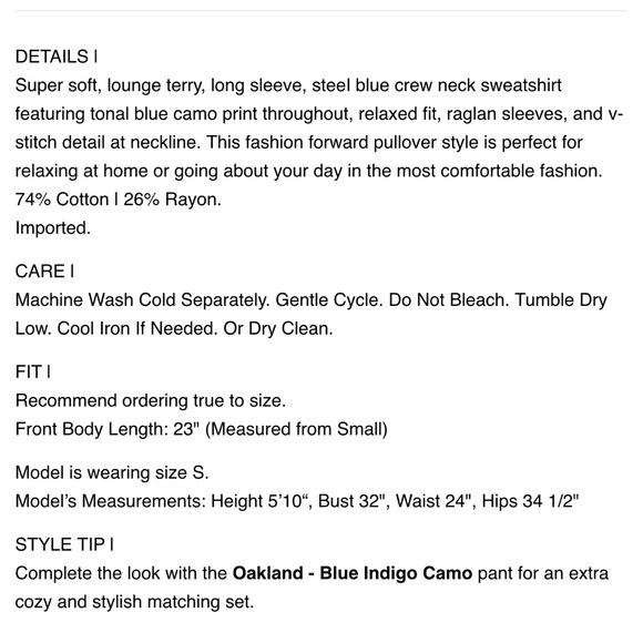 RAILS Theo Blue Indigo Camo Sweatshirt - Picture 6 of 6